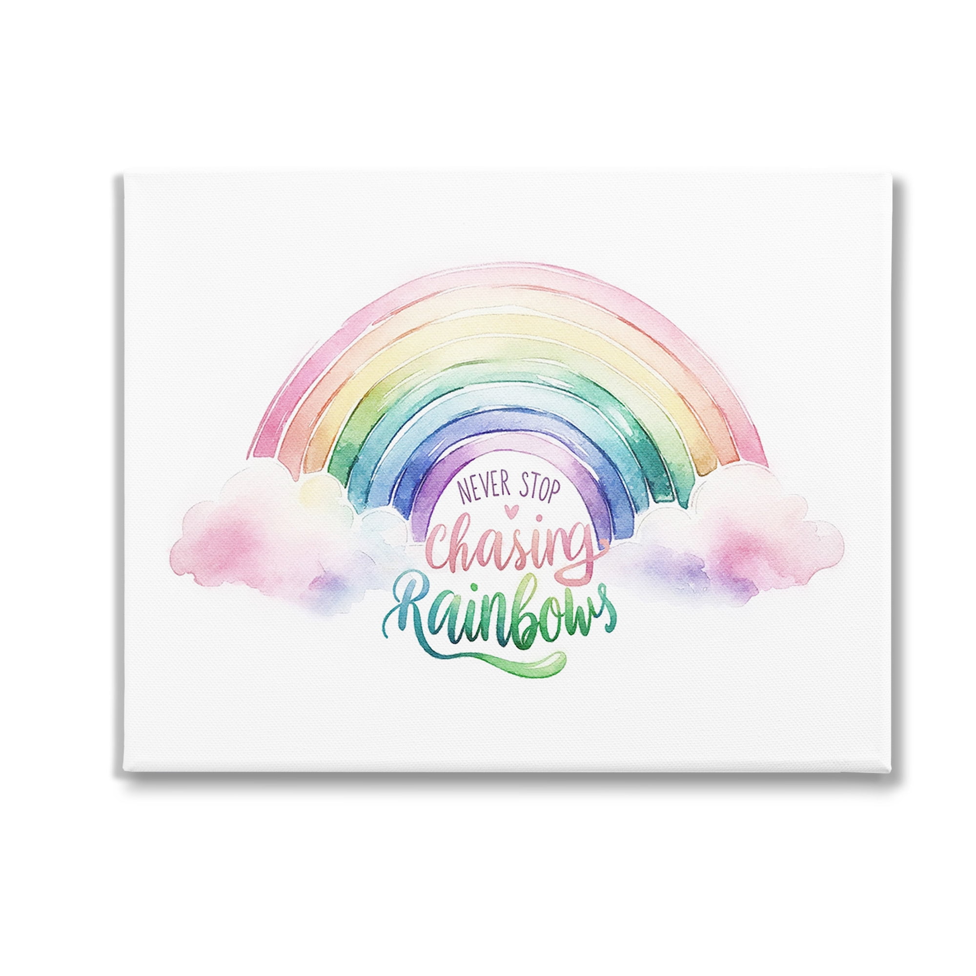 Stupell Industries Inspirational Chasing Rainbows Inspirational Painting Gallery Wrapped Canvas Art Print Wall Art, 30 x 24