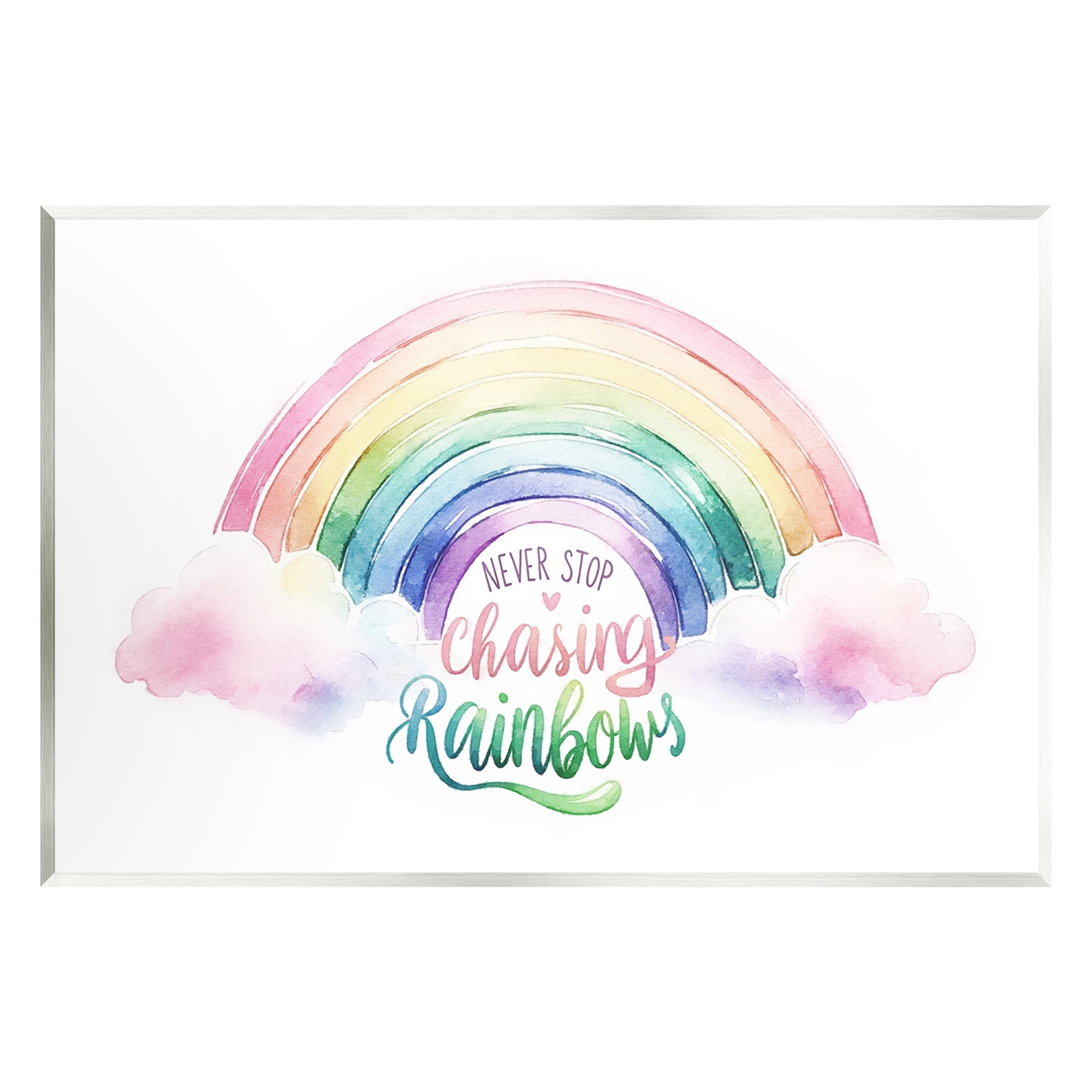 Stupell Industries Inspirational Chasing Rainbows Inspirational Painting Unframed Art Print Wall Art, 15 x 10