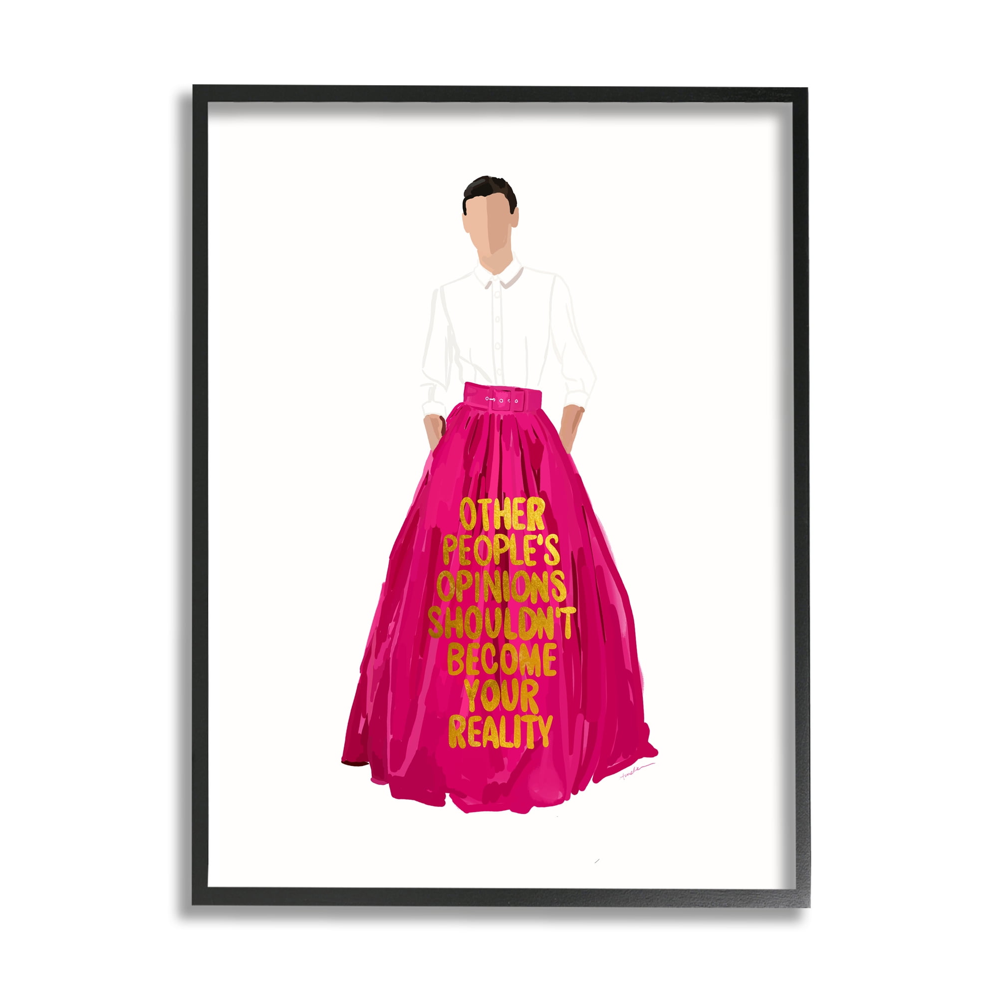 Stupell Industries Inspirational Confidence Phrase Beauty & Fashion Painting Black Framed Art Print Wall Art, 11 x 14