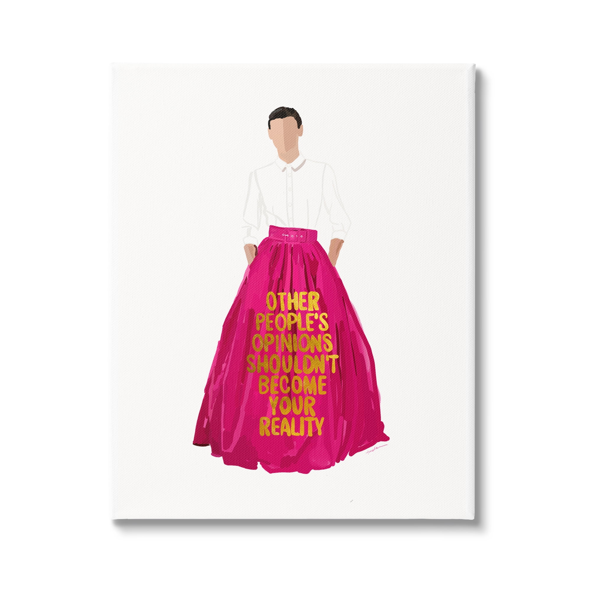 Inspirational Quote Canvas Art with Fashion Illustration, 24 x 30