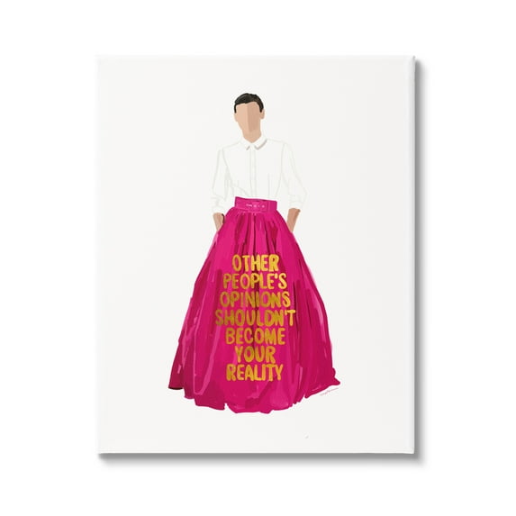 Stupell Industries Inspirational Confidence Phrase Beauty & Fashion Painting Gallery Wrapped Canvas Art Print Wall Art, 30 x 40