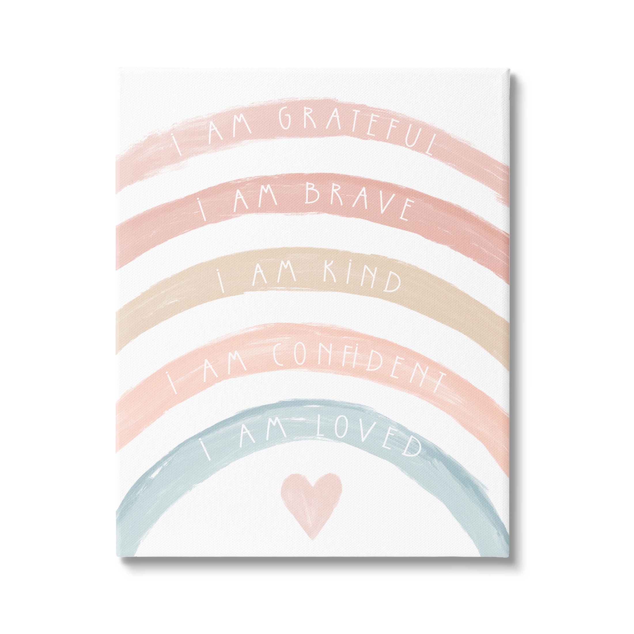 Stupell Industries Inspirational Confidence Rainbow Phrases Graphic Art Gallery Wrapped Canvas Print Wall Art, Design by Daphne Polselli