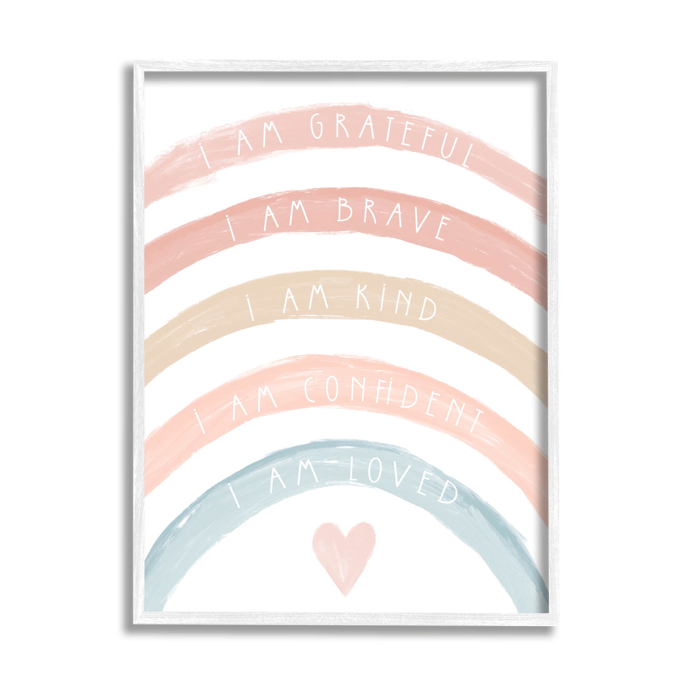 Stupell Industries Inspirational Confidence Rainbow Phrases Graphic Art White Framed Art Print Wall Art, Design by Daphne Polselli