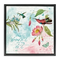 Stupell Industries Inspirational Dream & Do It Animals Painting Black Floater Framed Canvas Art Print Wall Art, 18 x 18