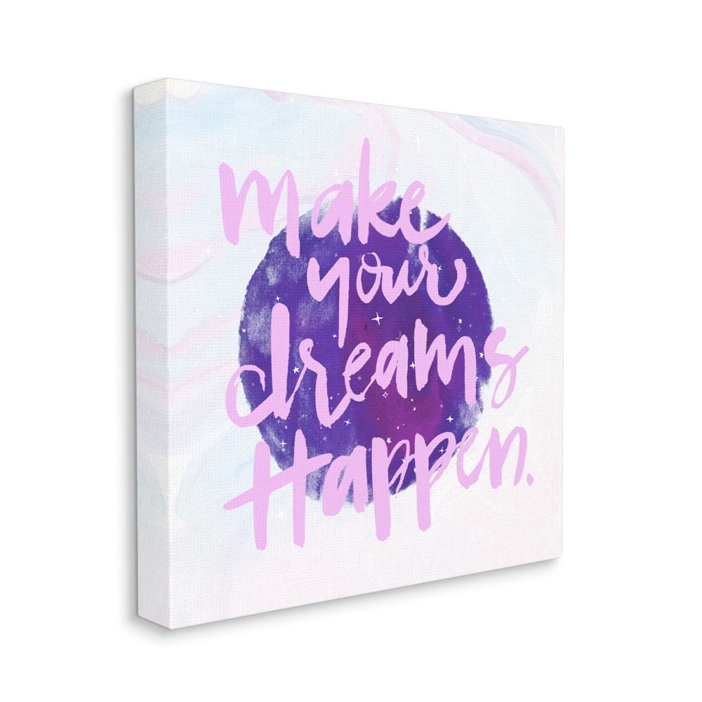 Stupell Industries Inspirational Dreams Happen Stars Purple Sky Quote Canvas Wall Art Design by Jennifer Paxton Parker, 30" x 30"