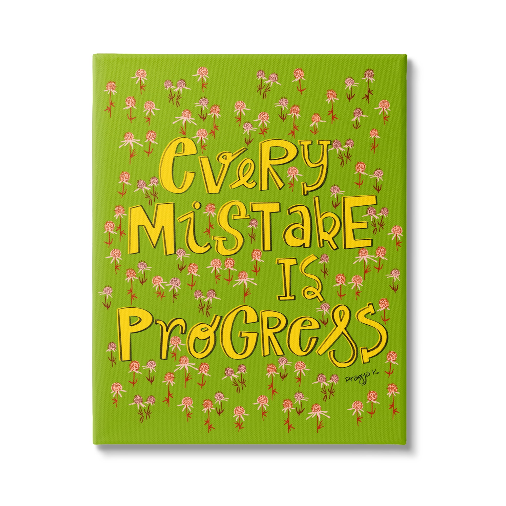 Stupell Industries Inspirational Floral Phrase Inspirational Painting Gallery Wrapped Canvas Print Wall Art, 24 x 30