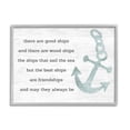 thumbnail image 1 of Stupell Industries Inspirational Friendship Quote Boat Ship Anchor Silhouette Graphic Art Gray Framed Art Print Wall Art, Design by Daphne Polselli, 1 of 7