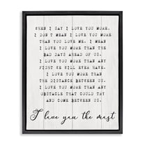 Stupell Industries Inspirational I love You the Most Phrase Couple Relationship Jet Black Framed Floating Canvas Wall Art, 16x20, by Daphne Polselli