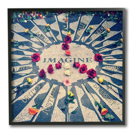 Stupell Industries Inspirational Imagine Phrases Inspirational Painting Black Framed Art Print Wall Art, 12 x 12