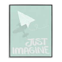 Stupell Industries Inspirational Just Imagine Phrase Quotes and Sayings Painting Black Framed Art Print Wall Art, 11 x 14