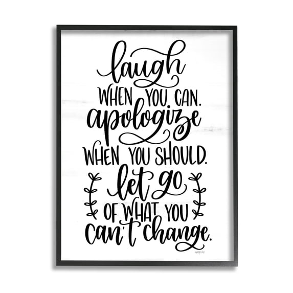 Stupell Industries Inspirational Life Quote Script Calligraphy Birch Pattern Graphic Art Black Framed Art Print Wall Art, Design by Imperfect Dust