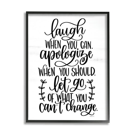 Stupell Industries Inspirational Life Quote Script Calligraphy Birch Pattern Graphic Art Black Framed Art Print Wall Art, Design by Imperfect Dust