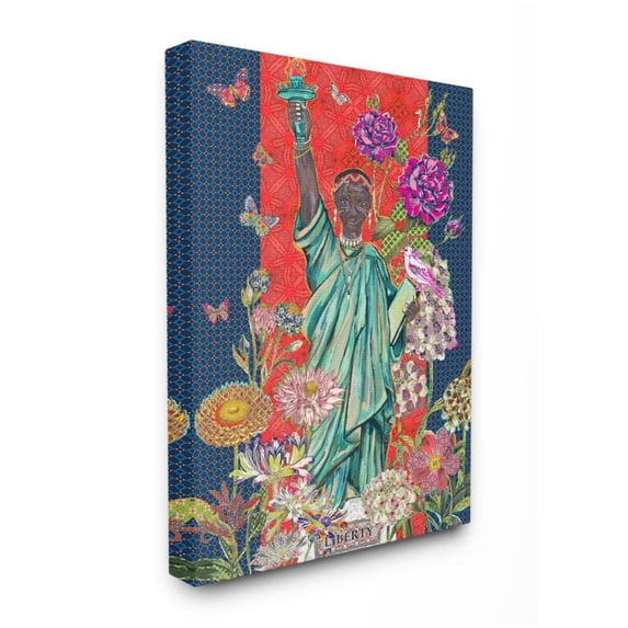 Stupell Industries Inspirational Male Liberty Colorful Florals Geometric Pattern Design by Sangita Bachelet, 16" x 20"