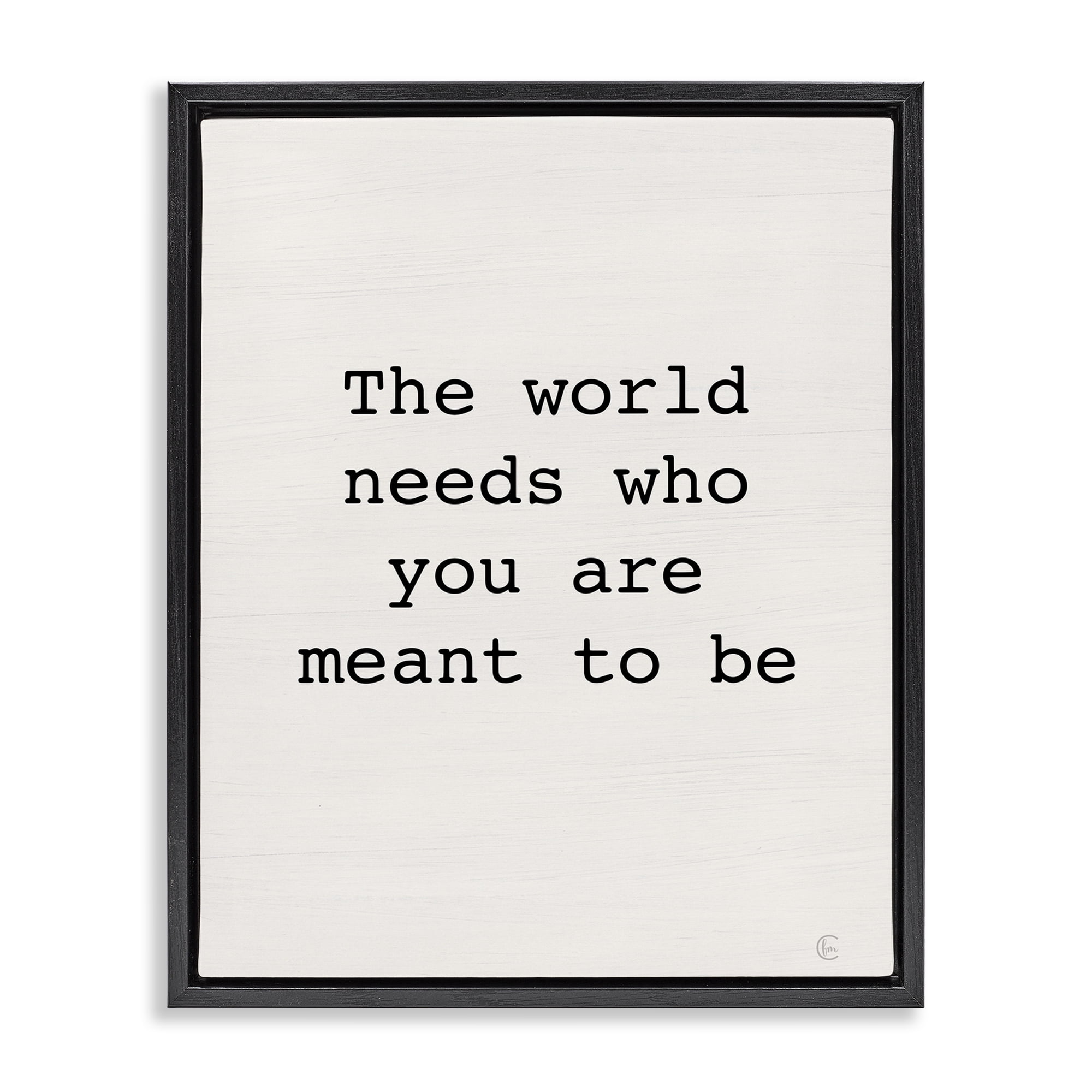 Stupell Industries Inspirational Meant To Be Typography Painting Black Floater Framed Art Print Wall Art, 25 x 31