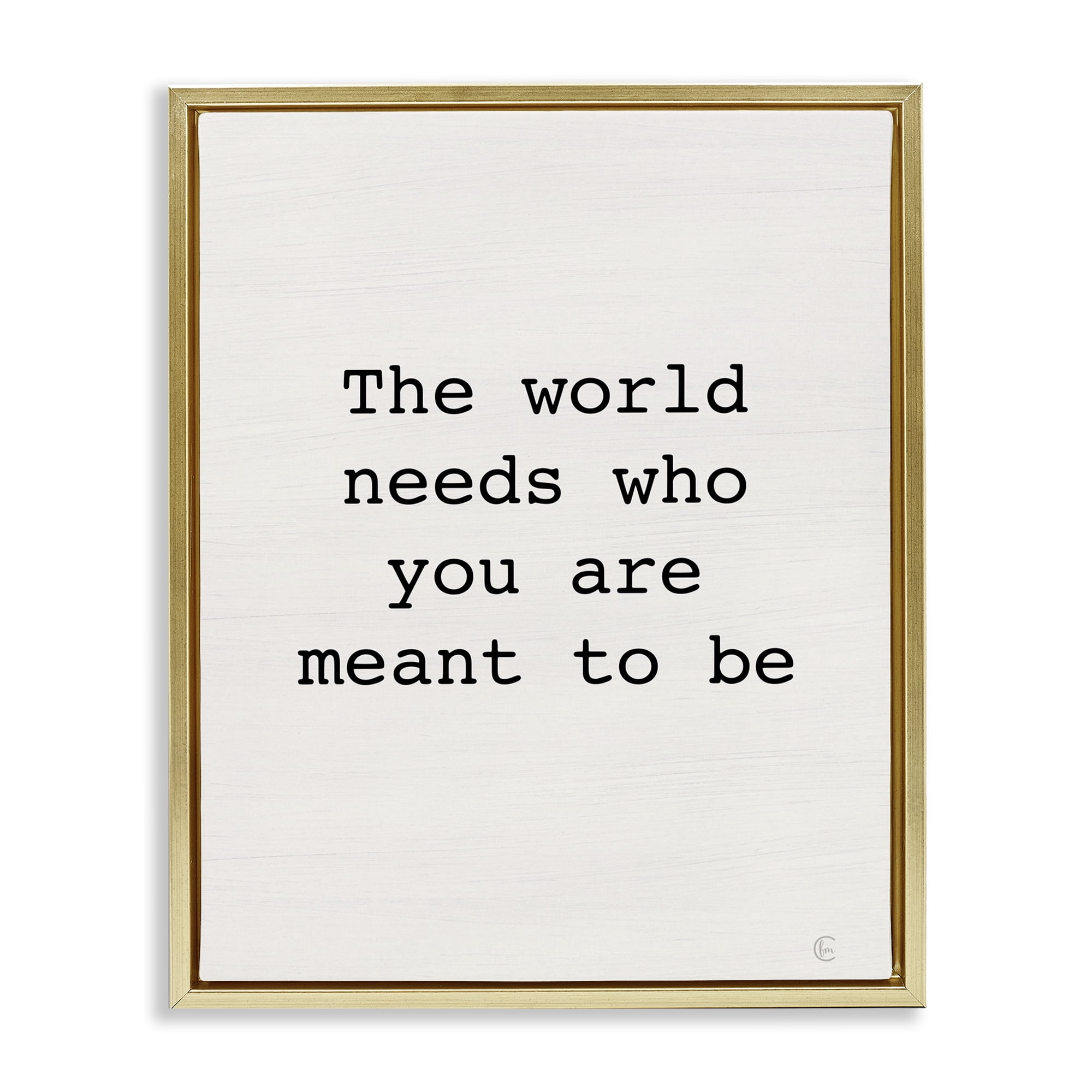 Stupell Industries Inspirational Meant To Be Typography Painting Gold Floater Framed Art Print Wall Art, 17 x 21