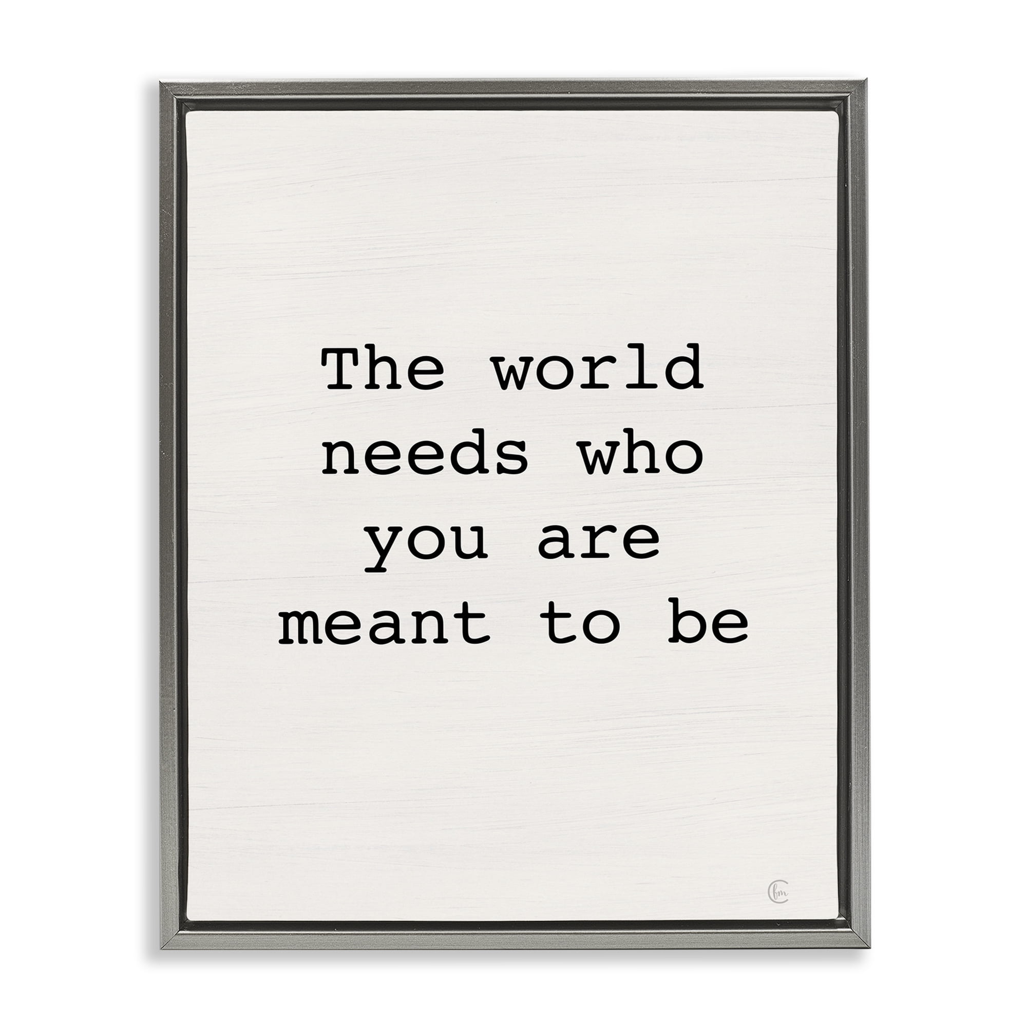 Stupell Industries Inspirational Meant To Be Typography Painting Gray Floater Framed Art Print Wall Art, 17 x 21