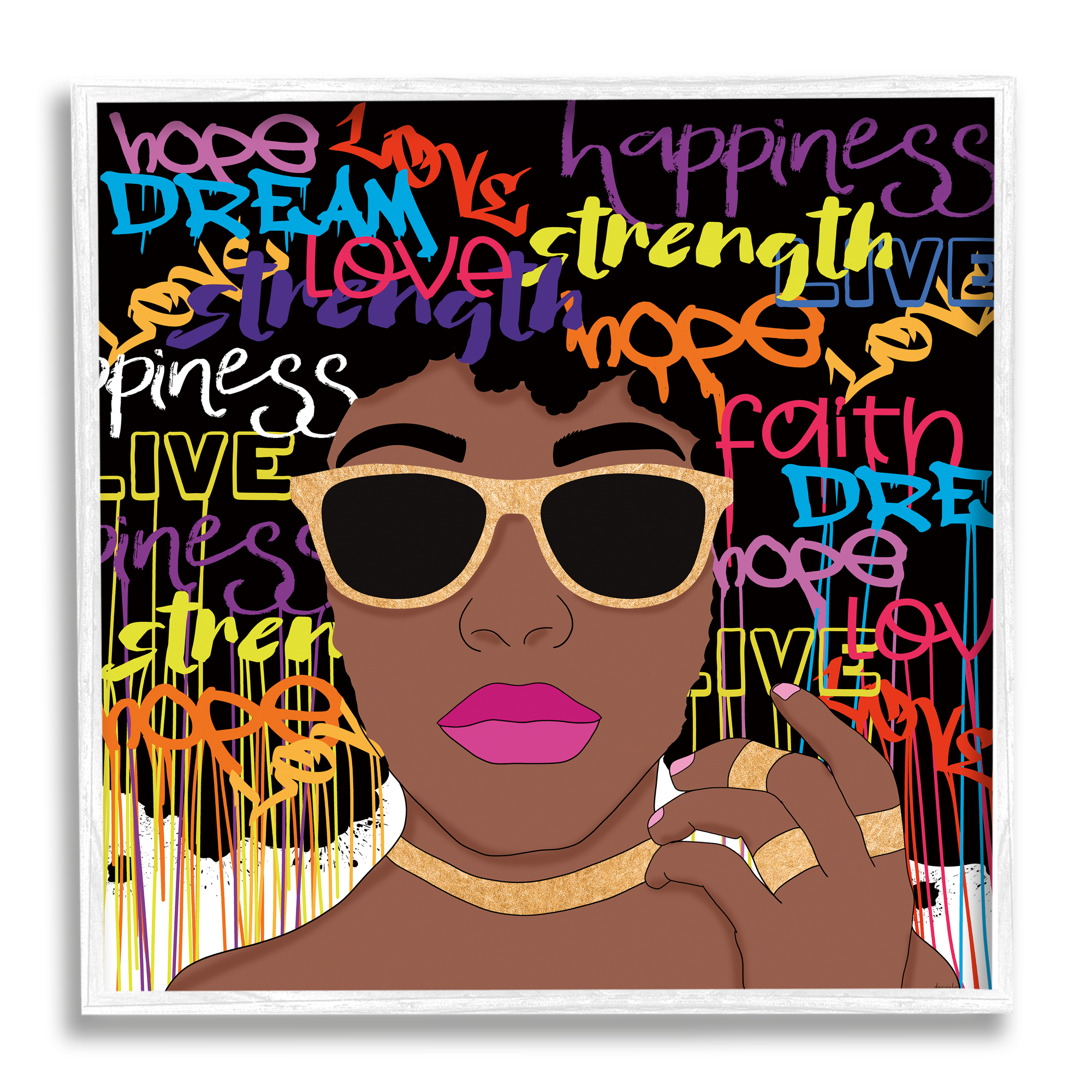 Stupell Industries Inspirational Modern Girl Typography Painting White Framed Art Print Wall Art, 24 x 24