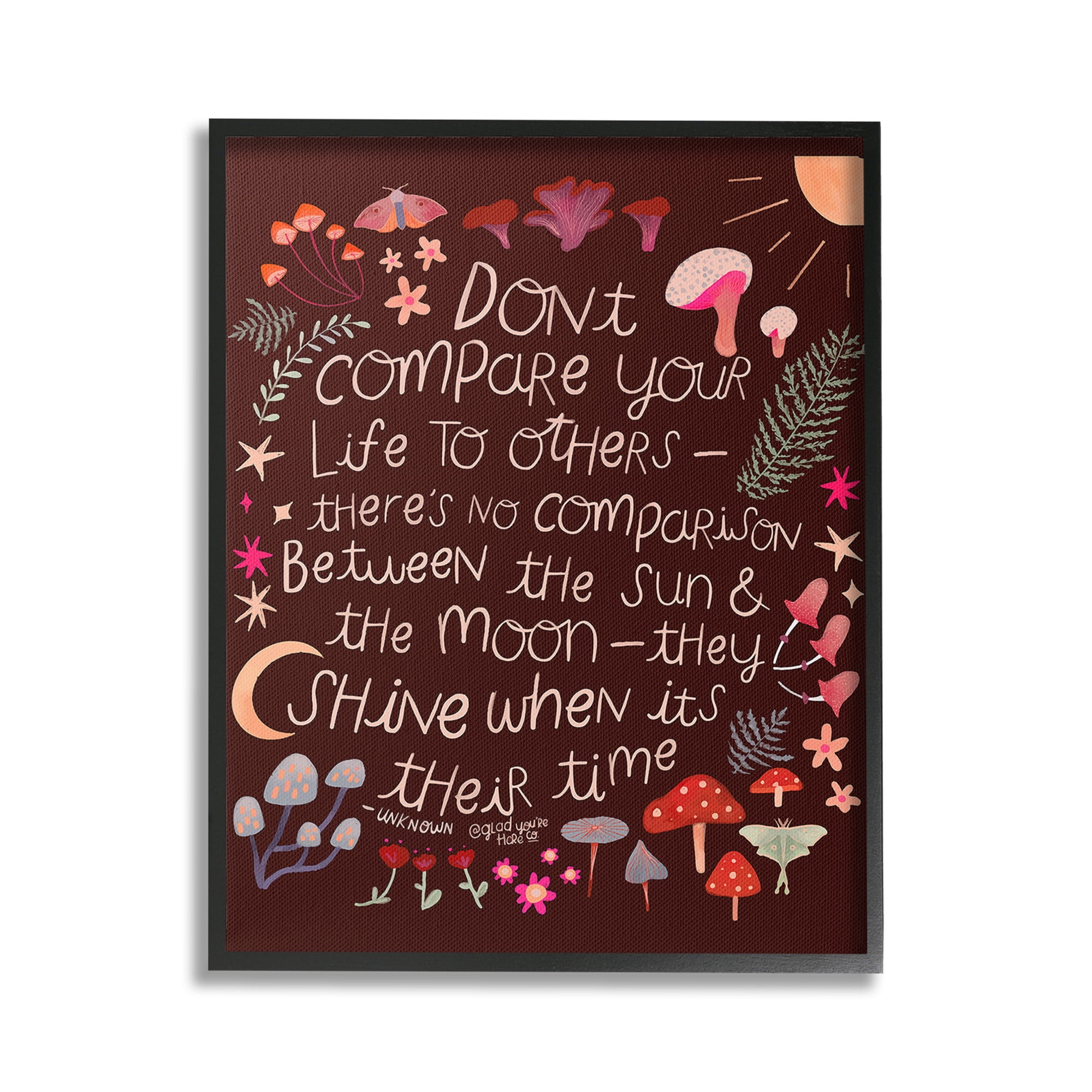 Stupell Industries Inspirational Nature Quote Inspirational Painting Black Framed Art Print Wall Art, 24 x 30