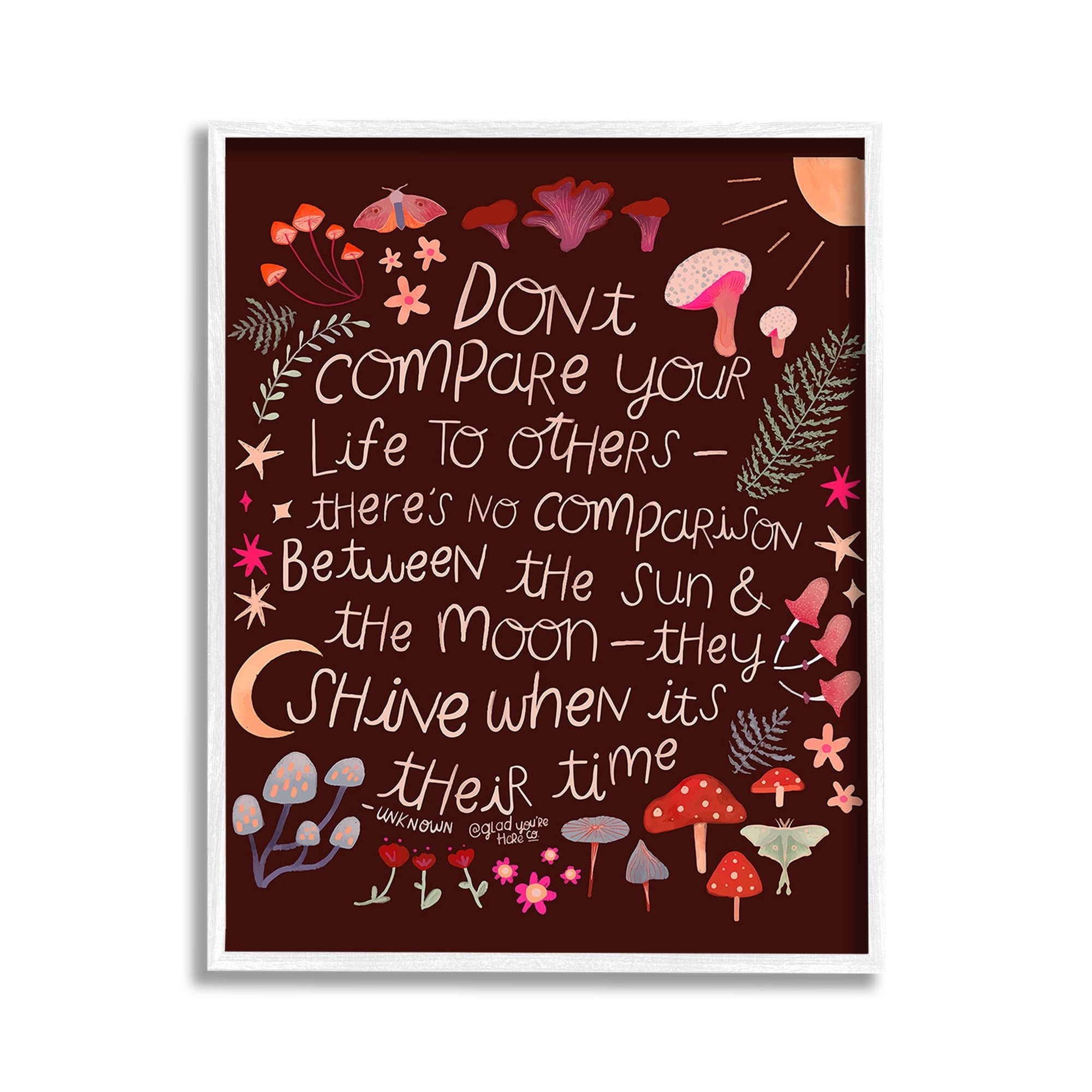 Inspirational Nature Quote Canvas Print with White Frame, 11 x 14