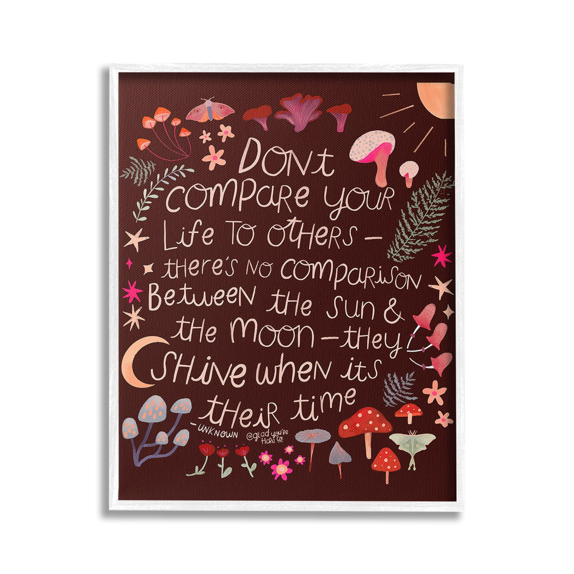 Stupell Industries Inspirational Nature Quote Inspirational Painting White Framed Art Print Wall Art, 16 x 20