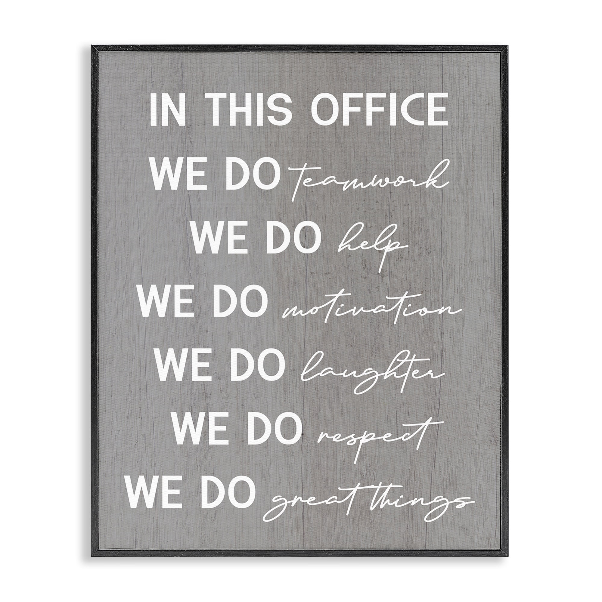 Stupell Industries Inspirational Office Phrases Text & Numbers Painting Black Framed Art Print Wall Art, 16 x 20
