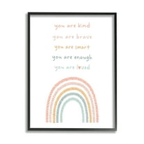 Stupell Industries Inspirational Pastel Rainbow Landscape Painting Black Framed Art Print Wall Art, 11 x 14