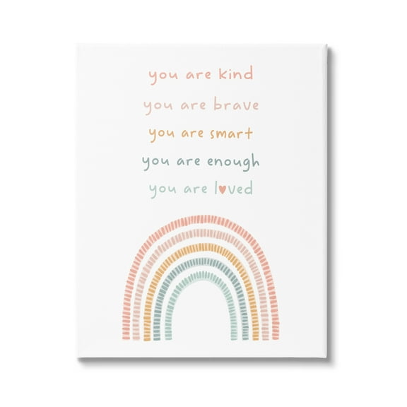 Stupell Industries Inspirational Pastel Rainbow Landscape Painting Gallery Wrapped Canvas Art Print Wall Art, 16 x 20