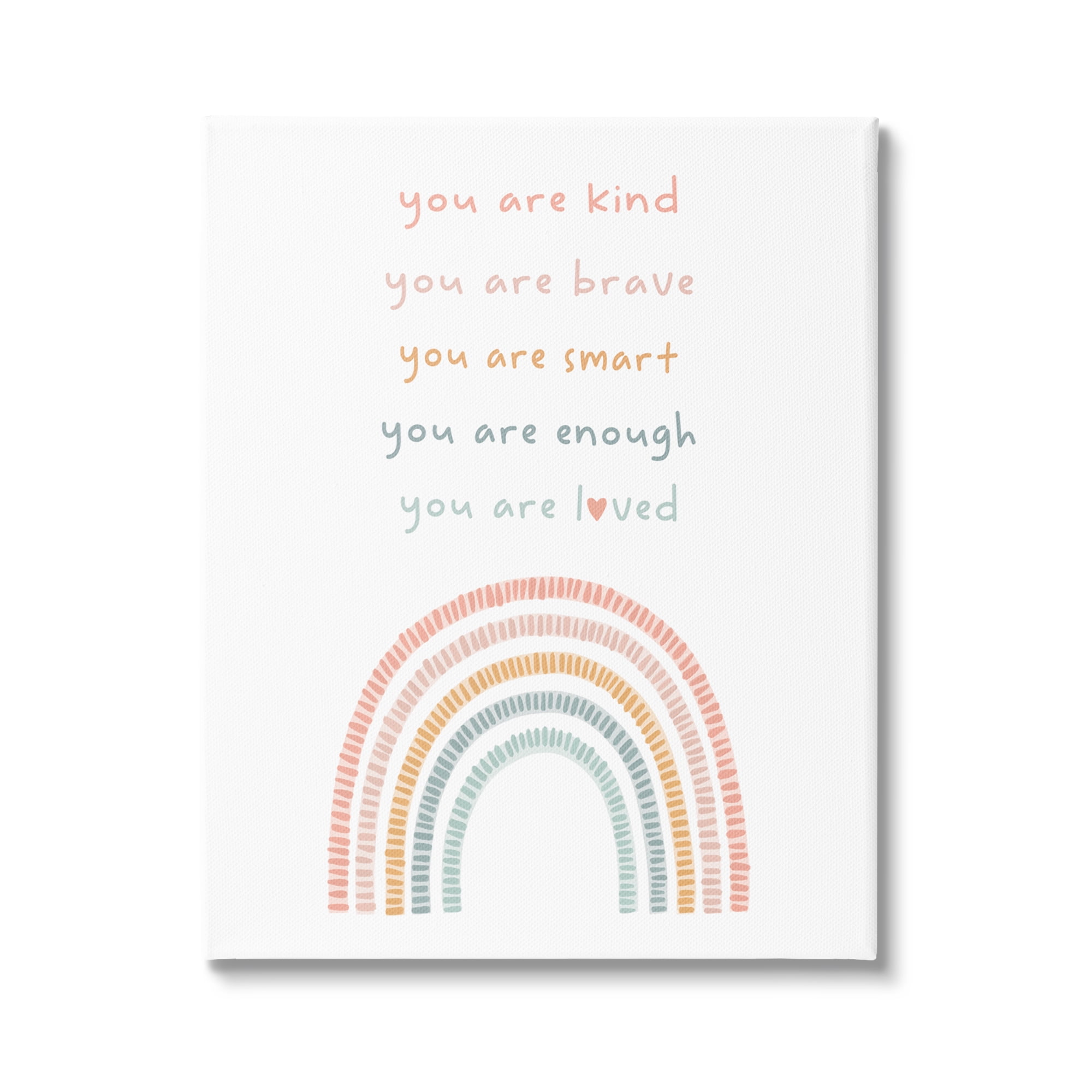 Stupell Industries Inspirational Pastel Rainbow Landscape Painting Gallery Wrapped Canvas Art Print Wall Art, 30 x 40