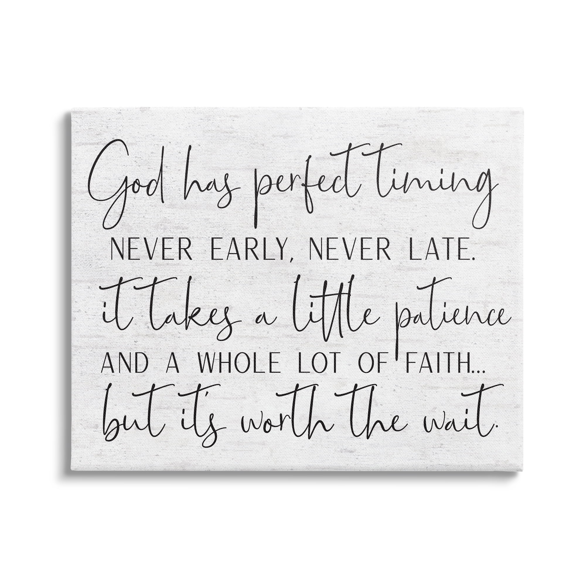Stupell Industries Inspirational Patience Quote Religious Script Birch Pattern Graphic Art Gallery Wrapped Canvas Print Wall Art, Design by Lettered and Lined