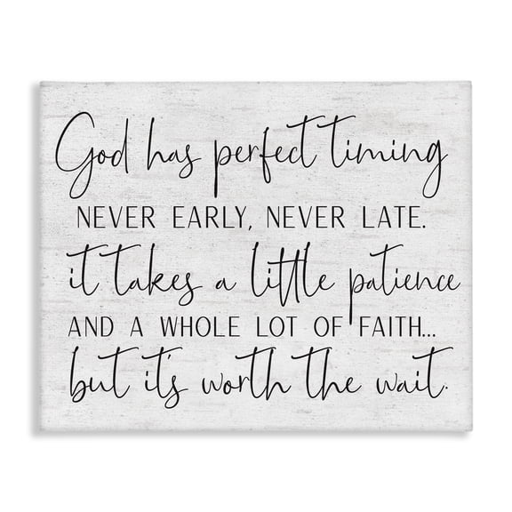 Stupell Industries Rustic Lodge Inspirational Patience Quote Religious Script Birch Pattern Canvas Art, 20 x 16, by Lettered and Lined