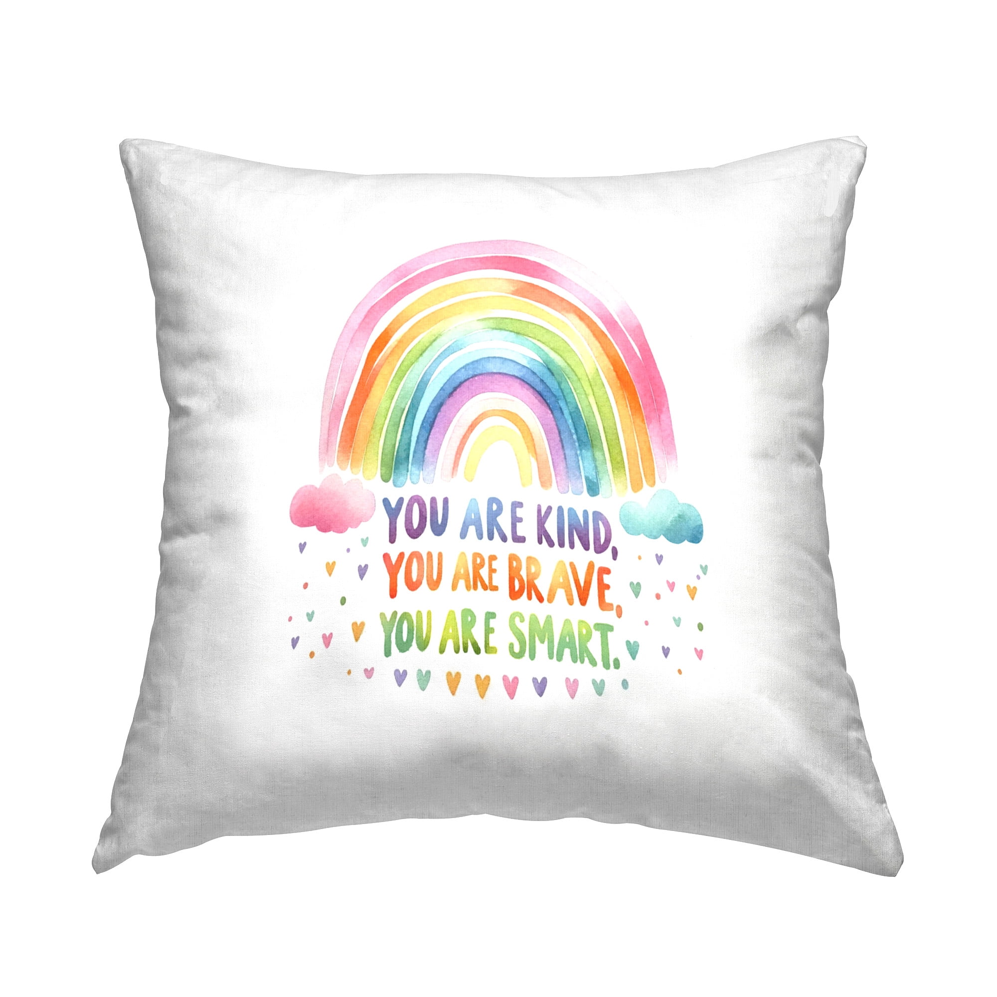 Stupell Industries Inspirational Rainbow & Hearts Decorative Printed Throw Pillow Design by Amanda Greenwood