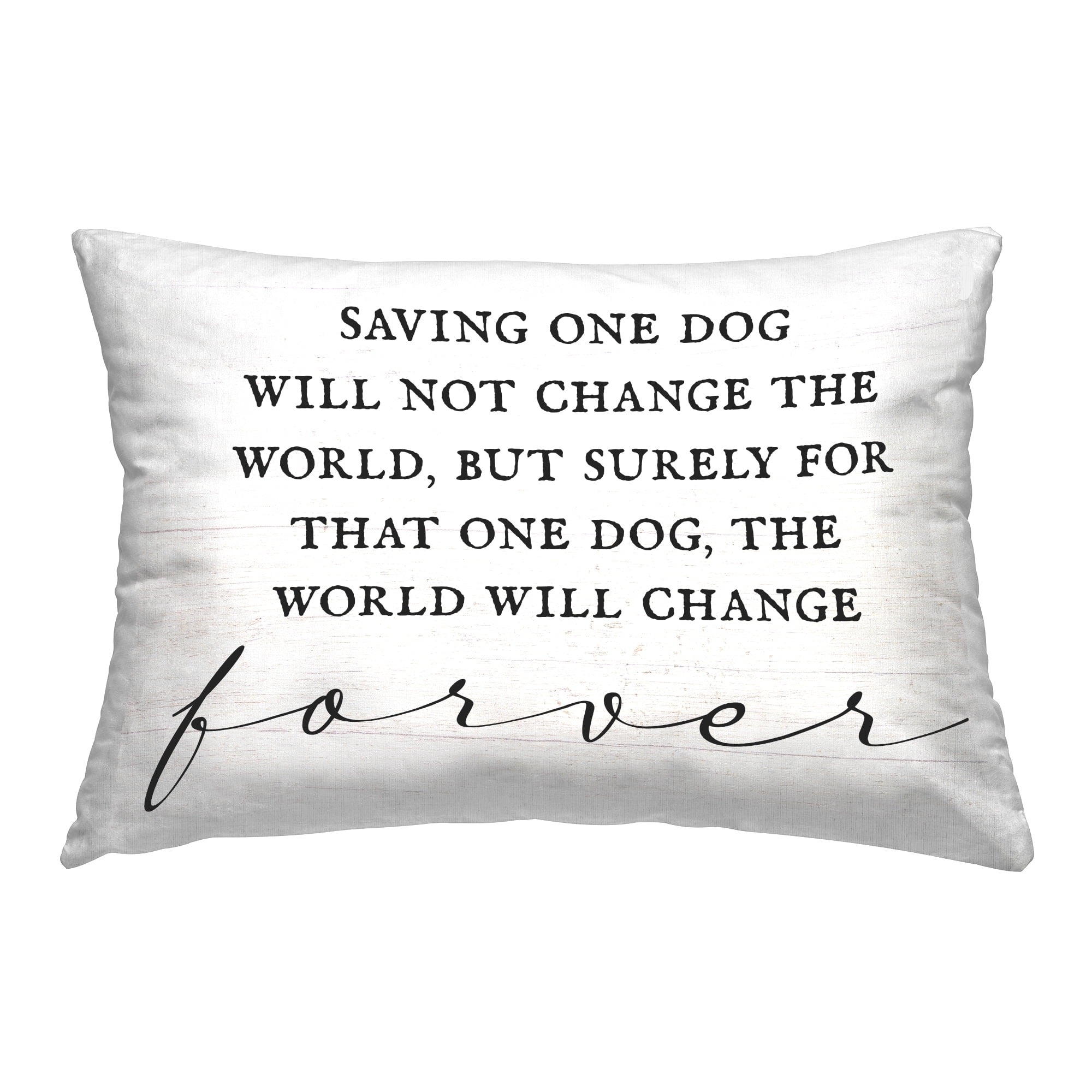 Stupell Industries Inspirational Rescue Dog Phrase Decorative Printed Throw Pillow, 14 x 20