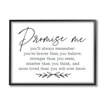 Stupell Industries Inspirational Self Love Quote Casual Botanical Design Graphic Art Black Framed Art Print Wall Art, Design by Lettered and Lined