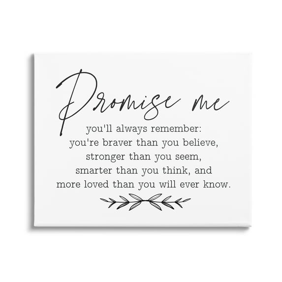 Stupell Industries Inspirational Self Love Quote Casual Botanical Design Graphic Art Gallery Wrapped Canvas Print Wall Art, Design by Lettered and Lined