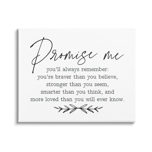 Stupell Industries Inspirational Self Love Quote Casual Botanical Design Graphic Art Gallery Wrapped Canvas Print Wall Art, Design by Lettered and Lined