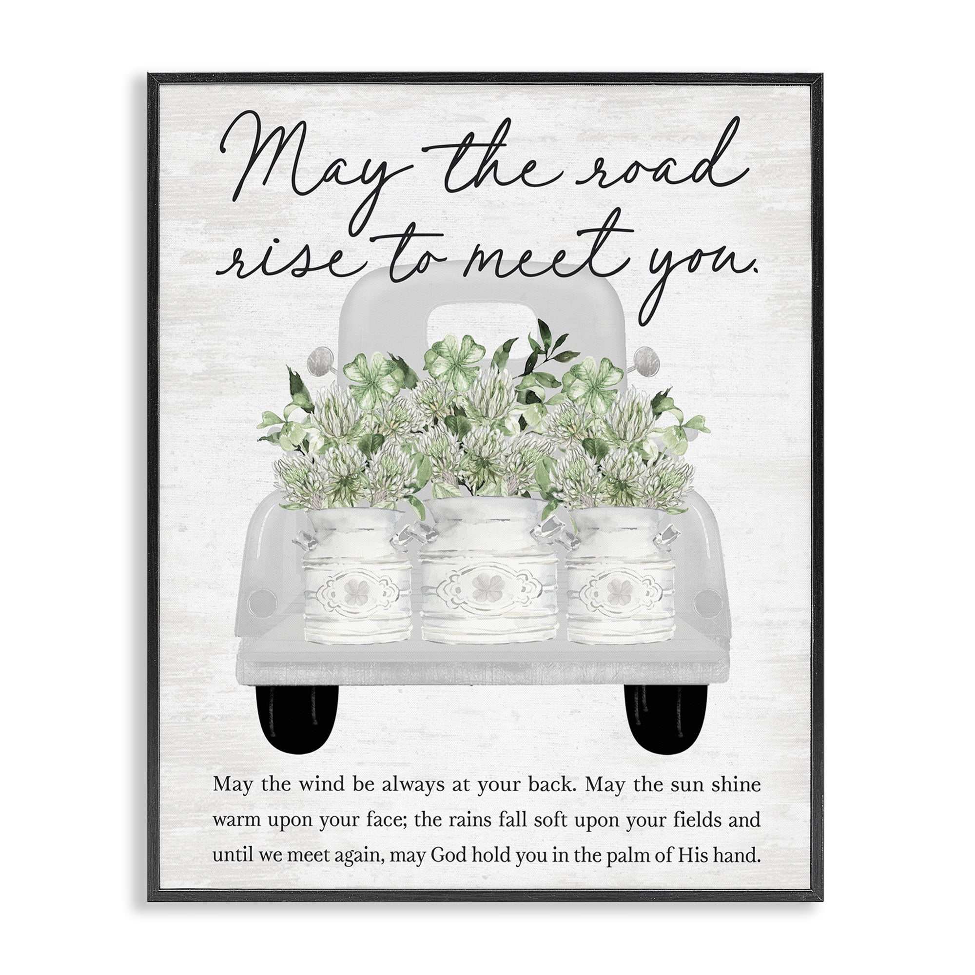Stupell Industries Inspirational Spring Phrase Botanical & Floral Painting Black Framed Art Print Wall Art, 24 x 30