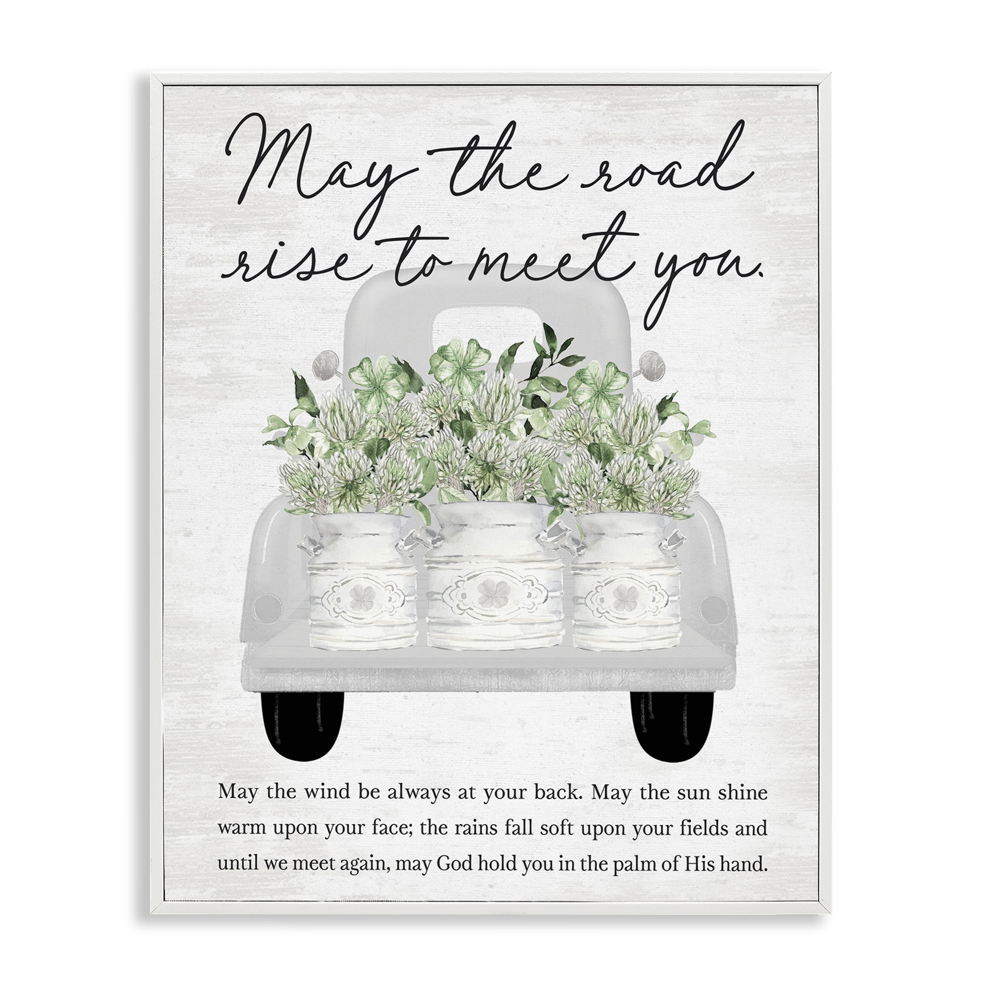 Stupell Industries Inspirational Spring Phrase Botanical & Floral Painting White Framed Art Print Wall Art, 24 x 30