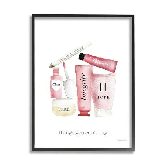 Stupell Industries Inspirational Words Fashion Cosmetics Things Cant Buy Quote, 11 x 14, Design by Mercedes Lopez Charro
