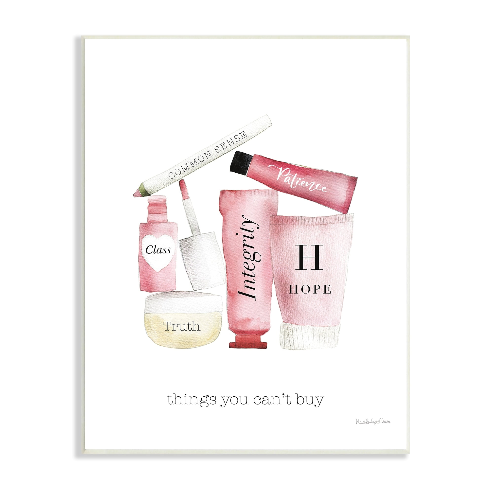 Stupell Industries Inspirational Words Fashion Cosmetics Things Cant Buy Quote, 13 x 19, Design by Mercedes Lopez Charro