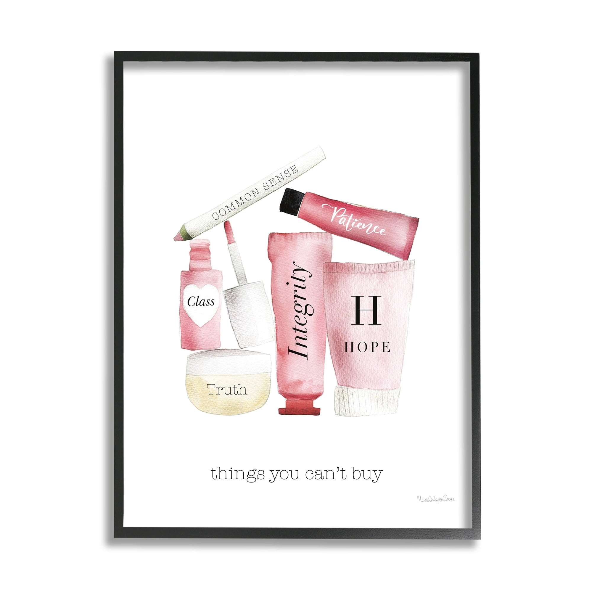 Stupell Industries Inspirational Words Fashion Cosmetics Things Cant Buy Quote, 24 x 30, Design by Mercedes Lopez Charro