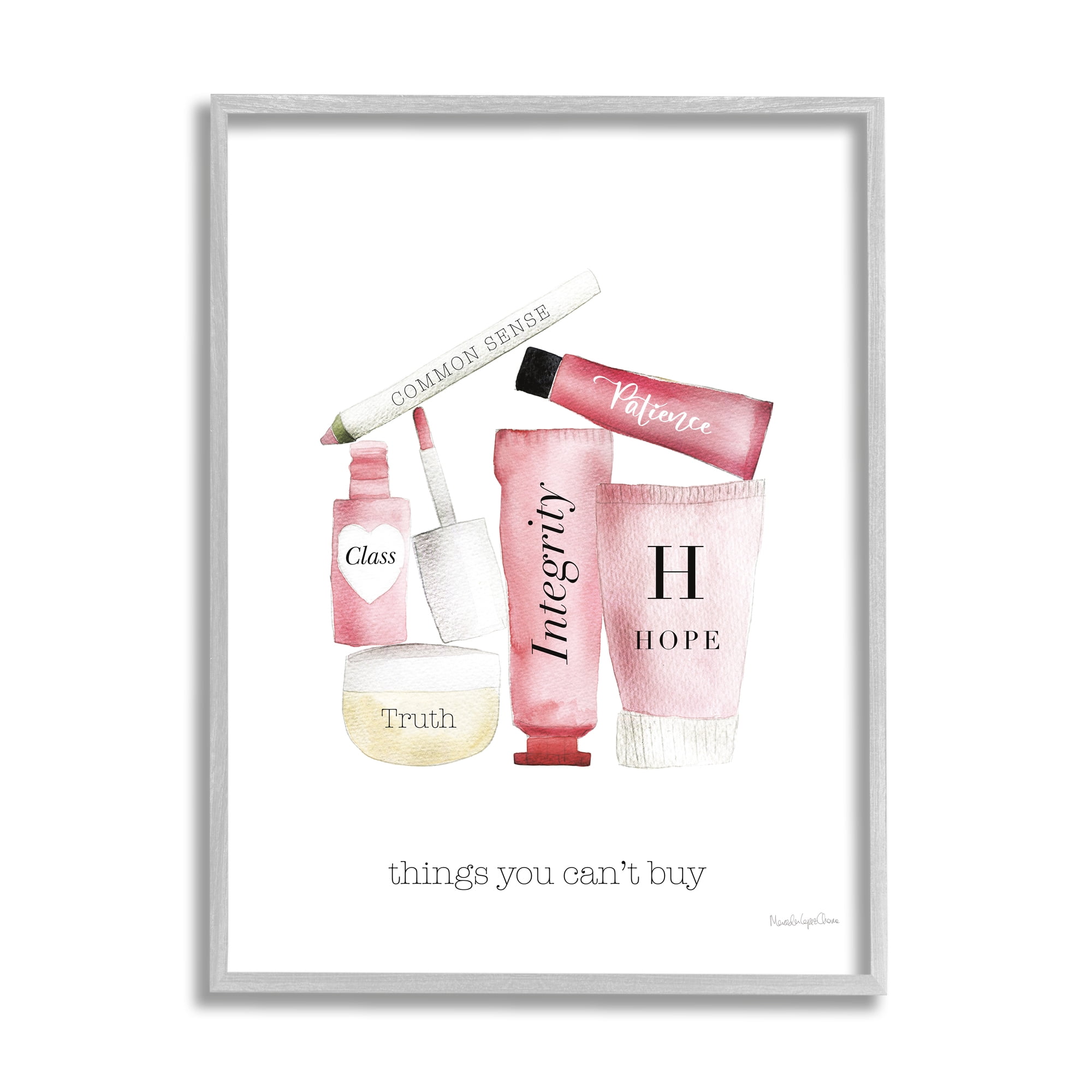 Stupell Industries Inspirational Words Fashion Cosmetics Things Cant Buy Quote, 24 x 30, Design by Mercedes Lopez Charro