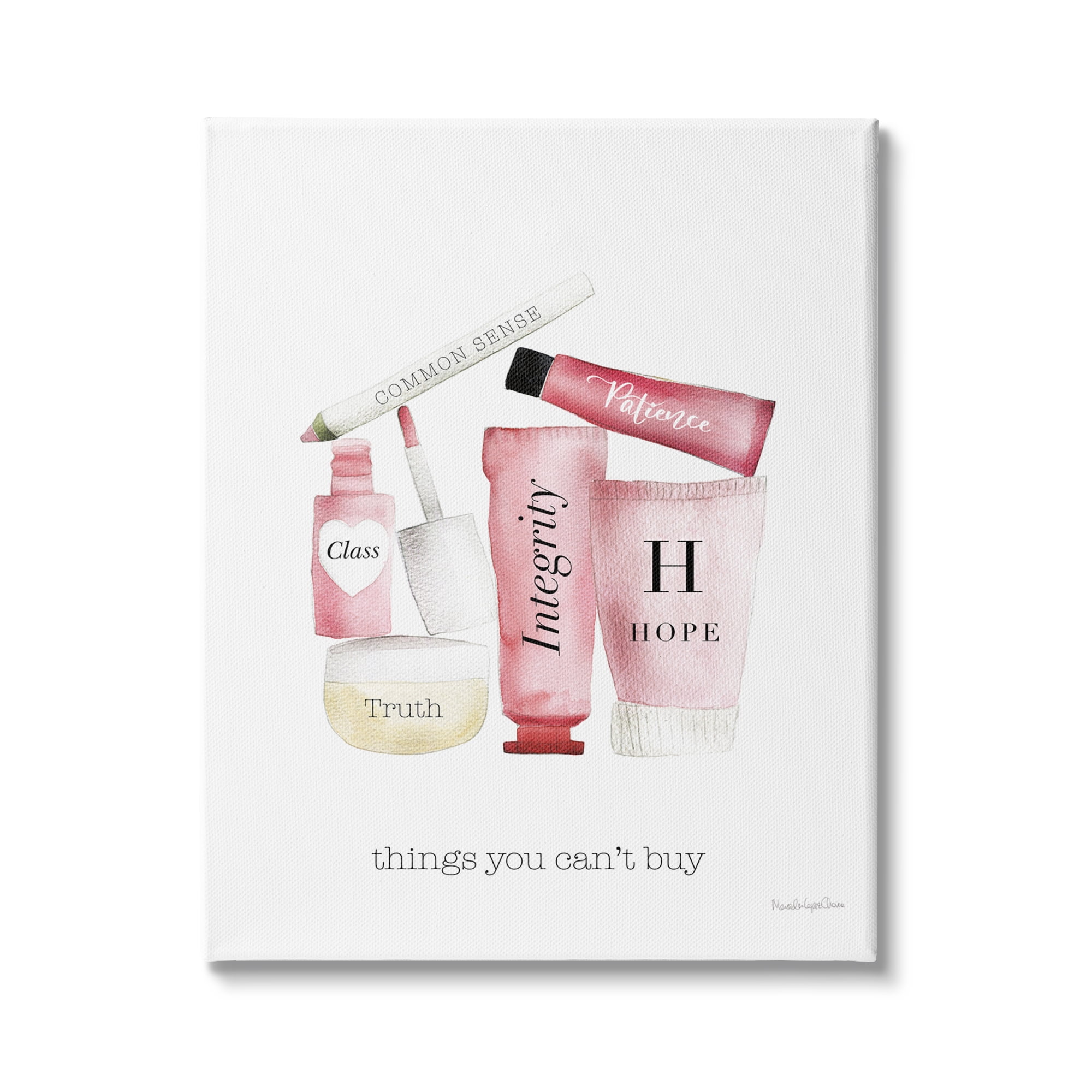 Stupell Industries Inspirational Words Fashion Cosmetics Things Cant Buy Quote, 36 x 48, Design by Mercedes Lopez Charro