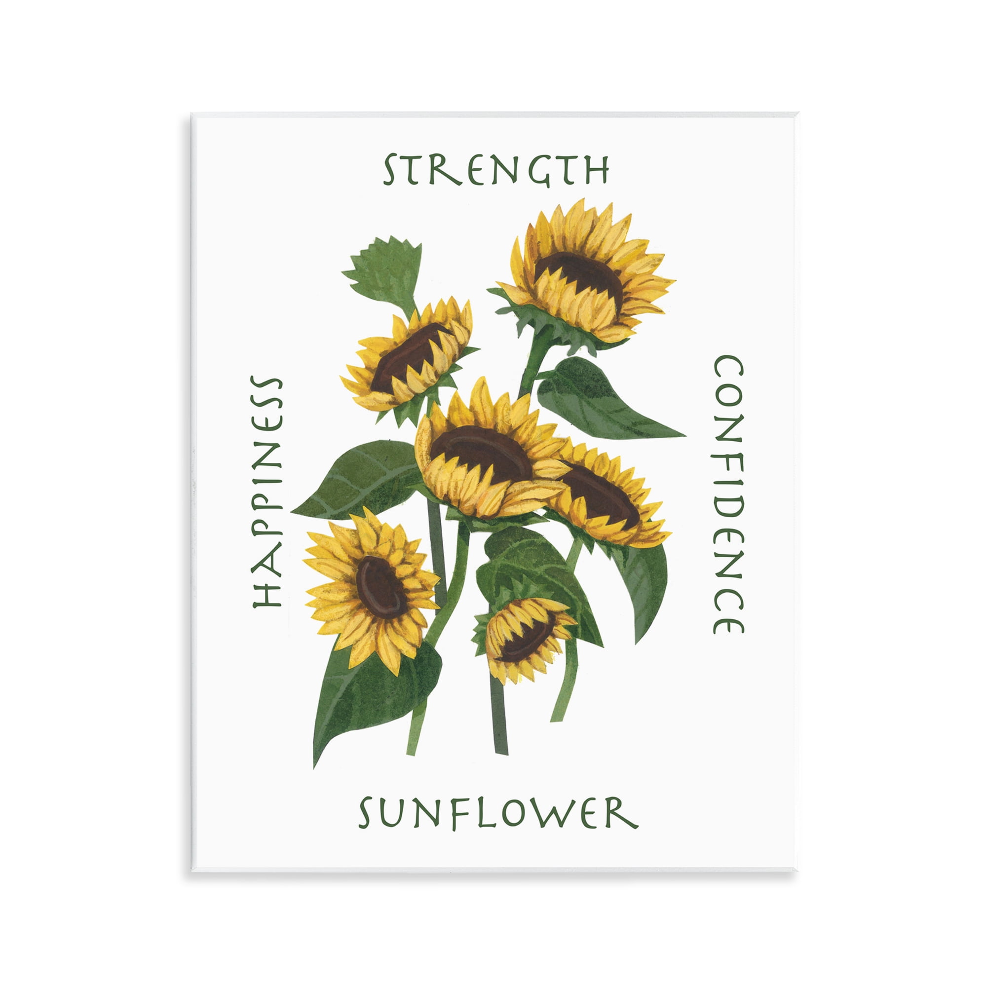 Stupell Industries Inspirational Words Sunflower Botanical & Floral Painting Unframed Art Print Wall Art, 11 x 14
