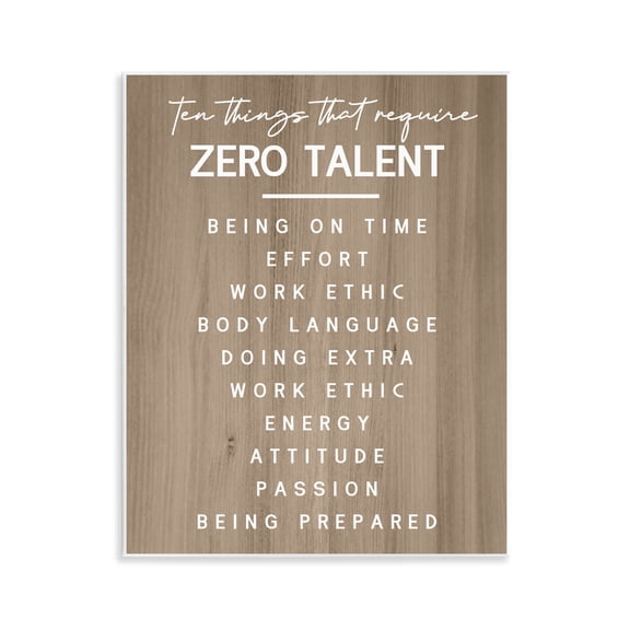 Stupell Industries Inspirational Zero Talent Text & Numbers Painting Unframed Art Print Wall Art, 11 x 14