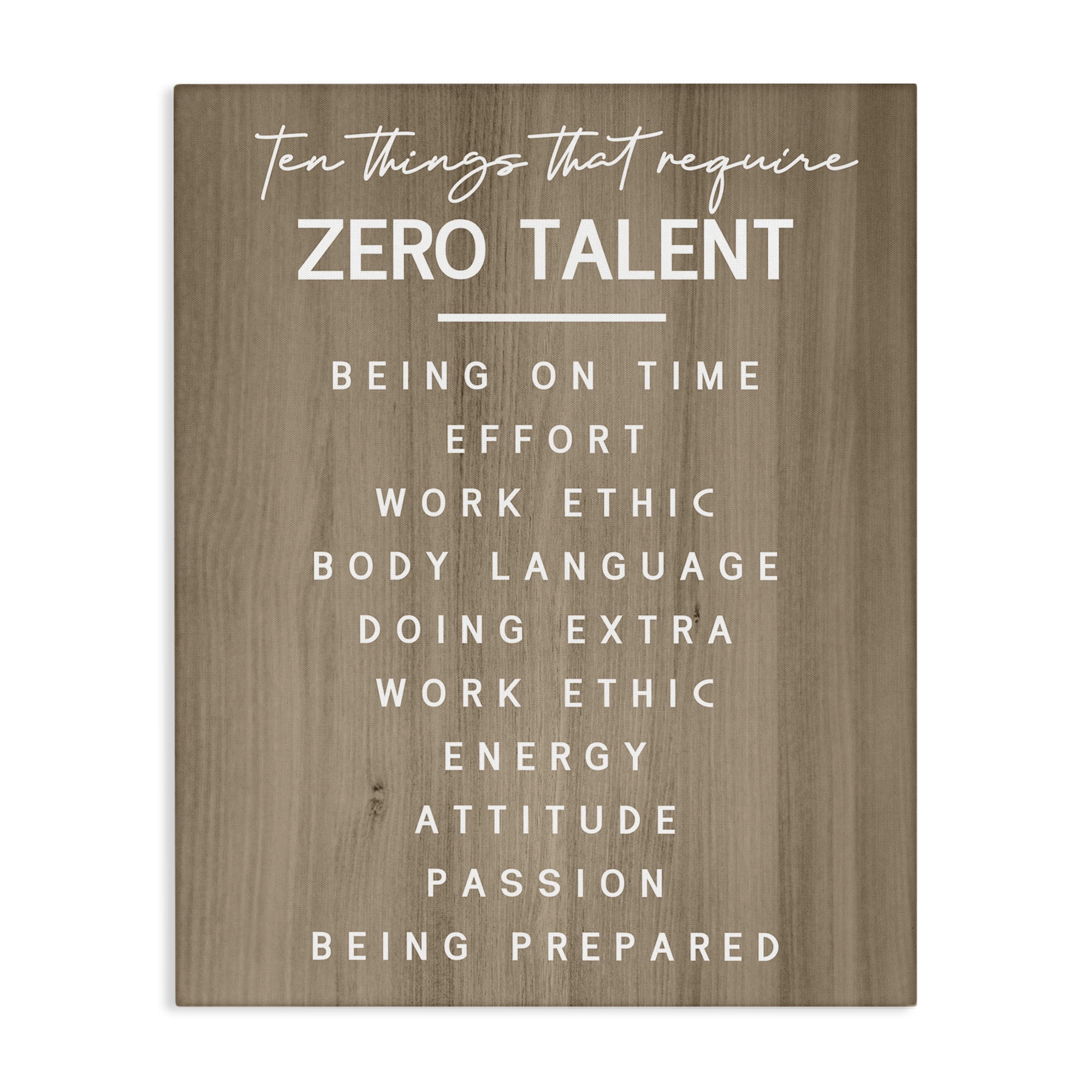 Stupell Industries Inspirational Zero Talent Text & Numbers Painting Wrapped Canvas Art Print Wall Art, 16 x 20