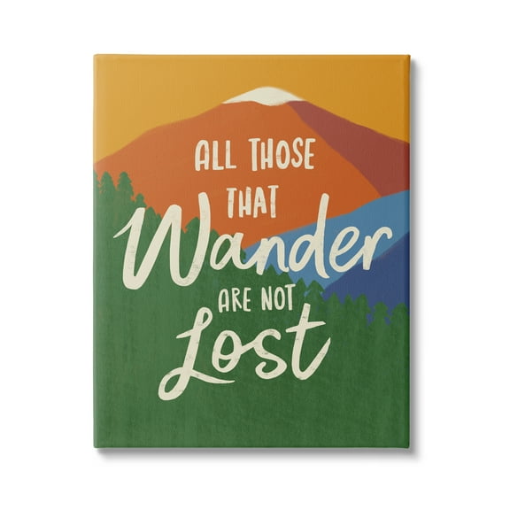 Stupell Industries Inspiring Adventure Quote Mountain Wilderness Scene Graphic Art Gallery Wrapped Canvas Print Wall Art, Design by Nina Seven