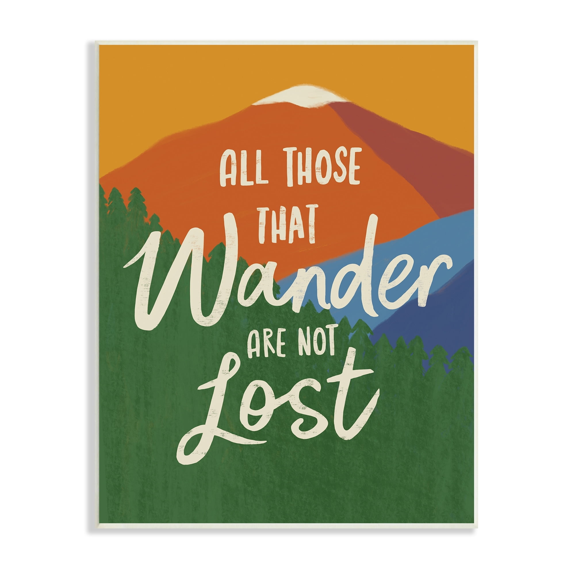 Stupell Industries Inspiring Adventure Quote Mountain Wilderness Scene Graphic Art Unframed Art Print Wall Art, Design by Nina Seven