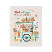 Stupell Industries Inspiring Assorted Flower Cart Plants & Flowers Painting Unframed Art Print Wall Art, 11 x 14