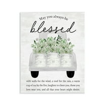 Stupell Industries Inspiring Blessed Phrase Botanical & Floral Painting Unframed Art Print Wall Art, 11 x 14