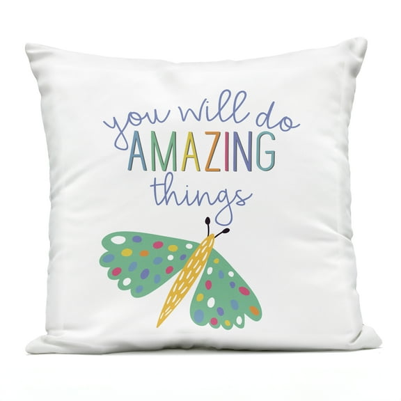 Stupell Industries Inspiring Do Amazing Things Design by Kim Allen Outdoor Printed Pillow